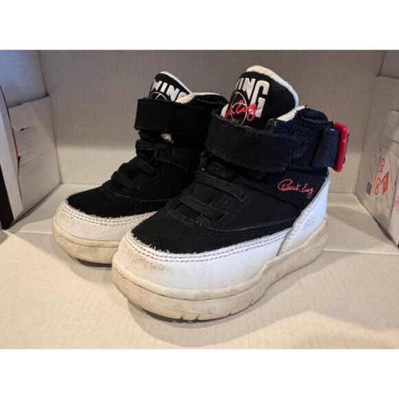 Patrick Ewing Toddler Size 6 Black and White Sneakers‎ - Picture 1 of 5